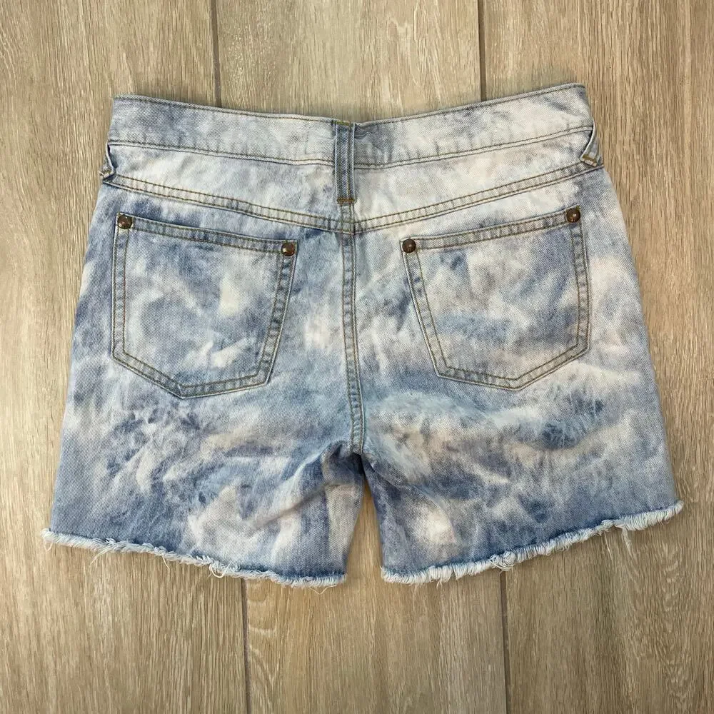 Free People We The Free Studded Denim Shorts Women's 28 Acid Wash Cutoff